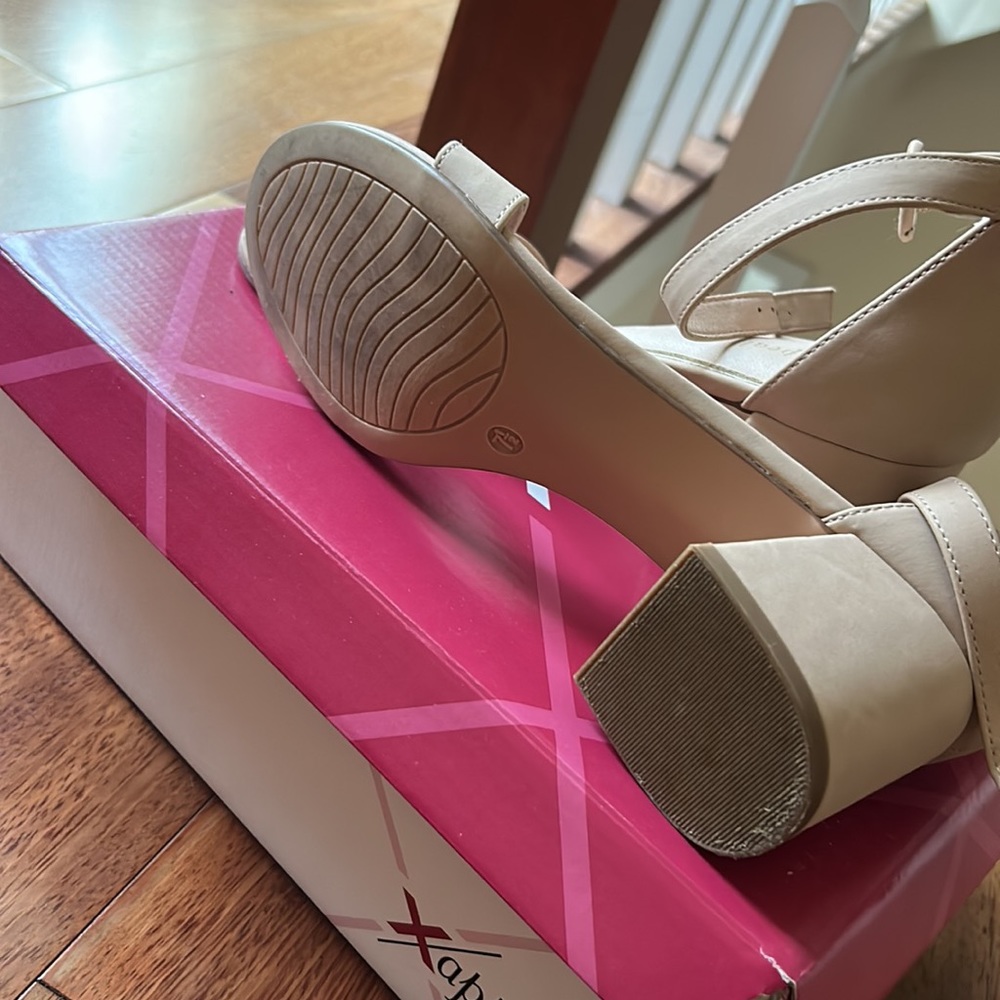 ๐HP๐ Womenโs strap sandals, heels in nude size 7.5. - Picture 8 of 14
